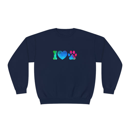 I Heart Paws. Unisex NuBlend® Crewneck Sweatshirt