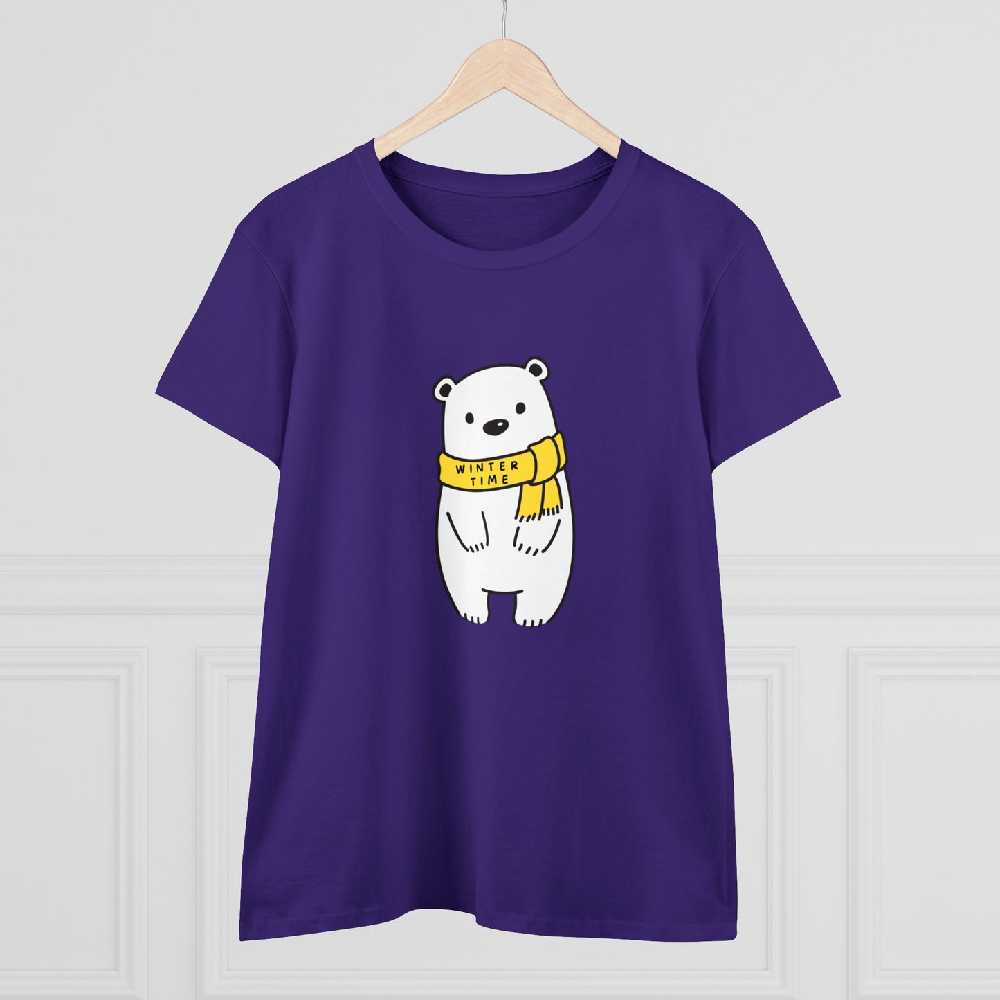 Winter Time BK Bear. .  Women's Midweight Cotton Tee