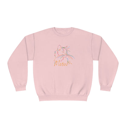 Meow. Cat with purrty color outlines. Unisex NuBlend® Crewneck Sweatshirt