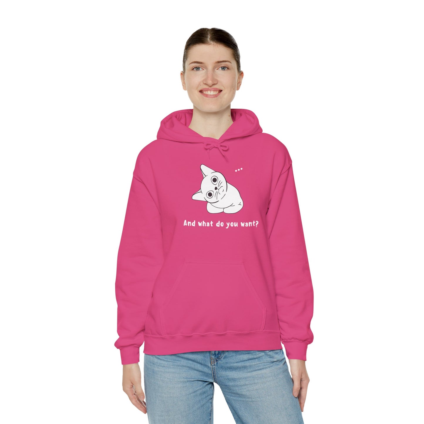 Vexing Cat Wondering What You Want.  Unisex Hooded Sweatshirt.