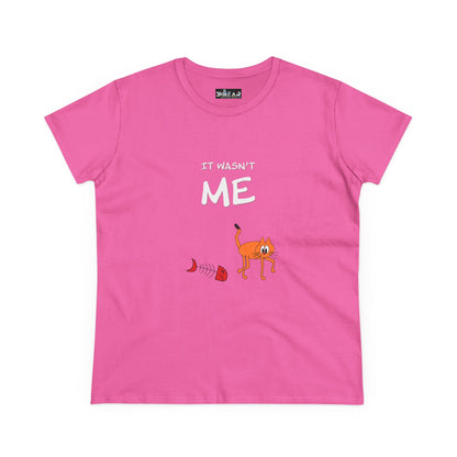 Leo The Cat Didn't Do It. Women's Midweight Cotton Tee