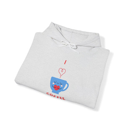 I Love Coffee Heart Cup. Unisex Hooded Sweatshirt.