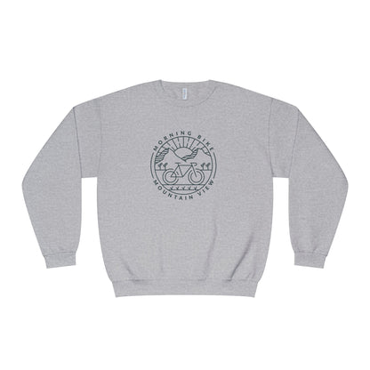 Morning Bike, Mountain View. Unisex NuBlend® Crewneck Sweatshirt