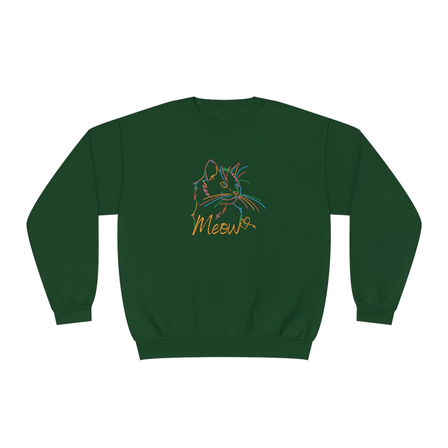 Meow. Cat with purrty color outlines. Unisex NuBlend® Crewneck Sweatshirt