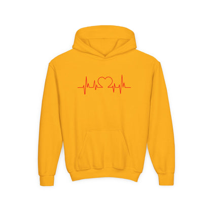 Heartbeat Love Youth Hoodie - Cozy Sweatshirt for Kids