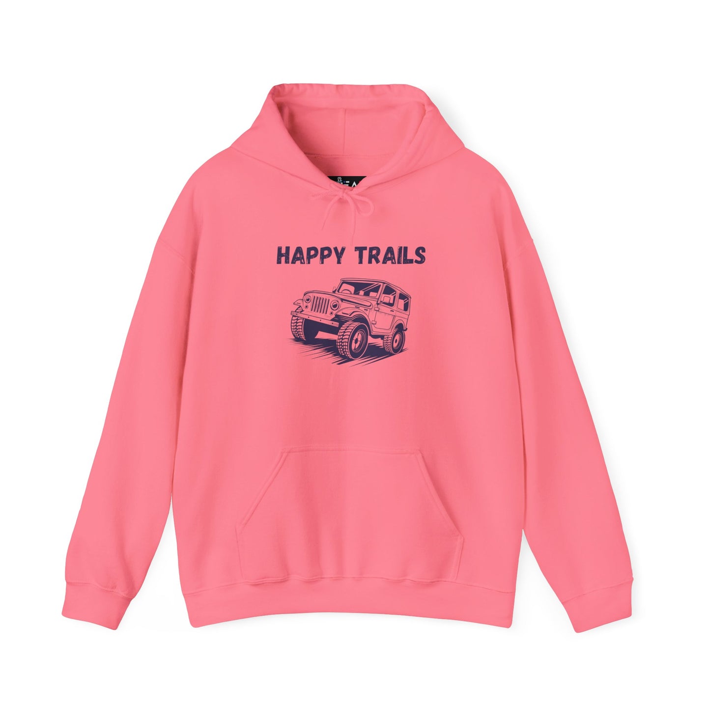 Happy Trails Unisex Hooded Sweatshirt, Cozy Outdoor Hoodie, Perfect Gift for Adventurers, Casual Wear, Great for Road Trips
