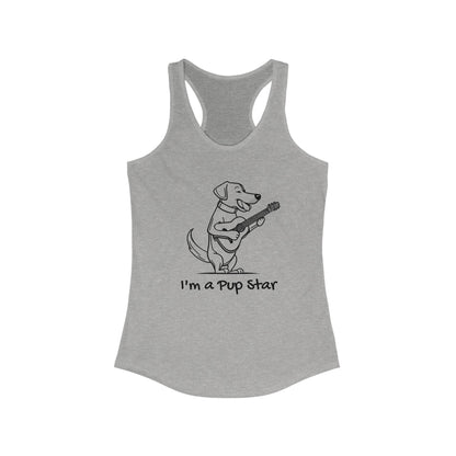 Dog With a Guitar. I'm a Pup Star. Women's Ideal Racerback Tank