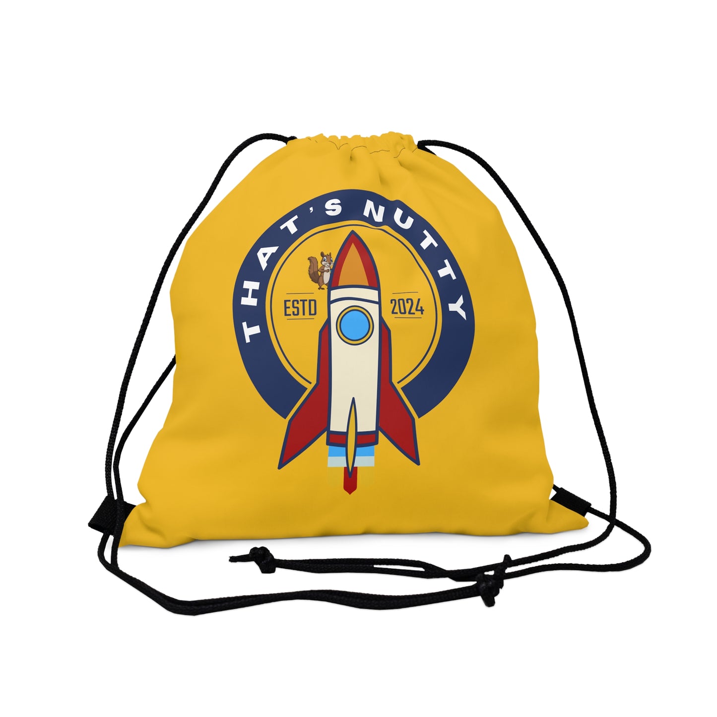 That's Nutty On A Rocket Ship. Outdoor Drawstring Bag