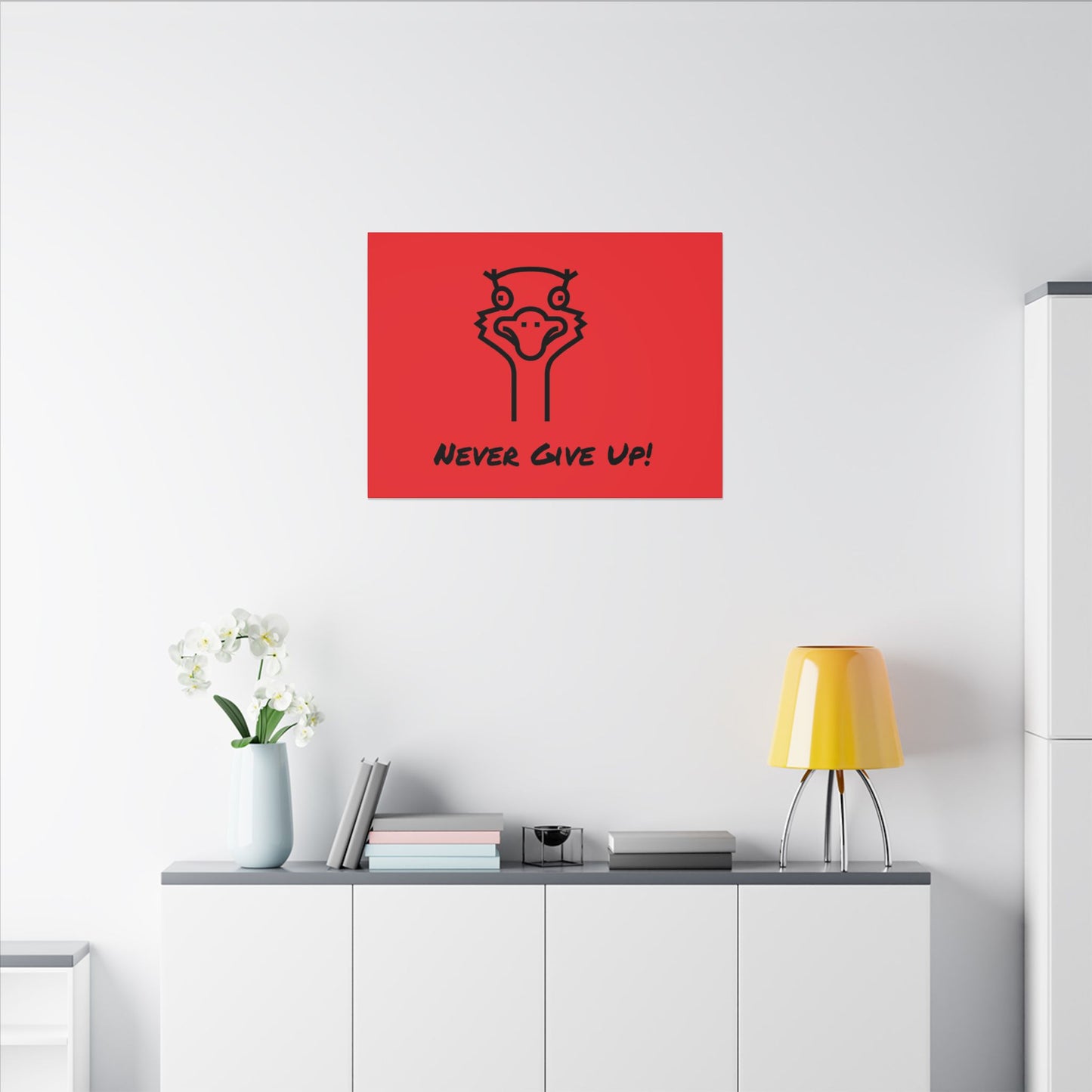 Oscar The Ostrich and JimmyV Never Gave Up. Canvas Gallery Wraps