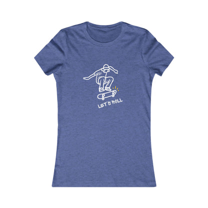 Let’s Roll Skateboarder Tee – Women’s Retro Skate Graphic T-Shirt |  Women's Favorite Tee