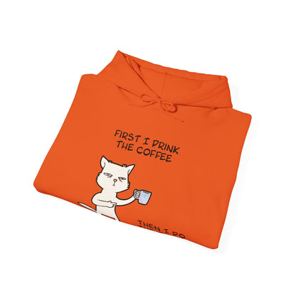Oliver The Cat Drinking Coffee To Kick Start The Day Hoodie