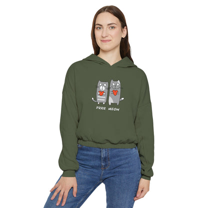 Happy Cat's. Prrr Meow.  Women's Cinched Bottom Hoodie