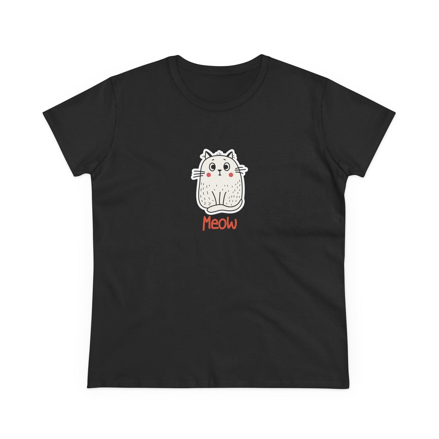 Loki The Cat. Meow. Women's Midweight Cotton Tee