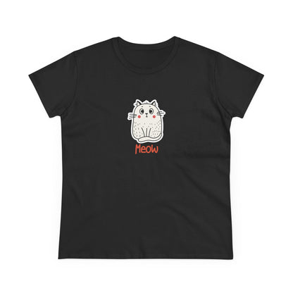 Loki The Cat. Meow. Women's Midweight Cotton Tee