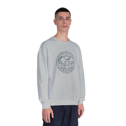 Morning Bike, Mountain View. Unisex NuBlend® Crewneck Sweatshirt