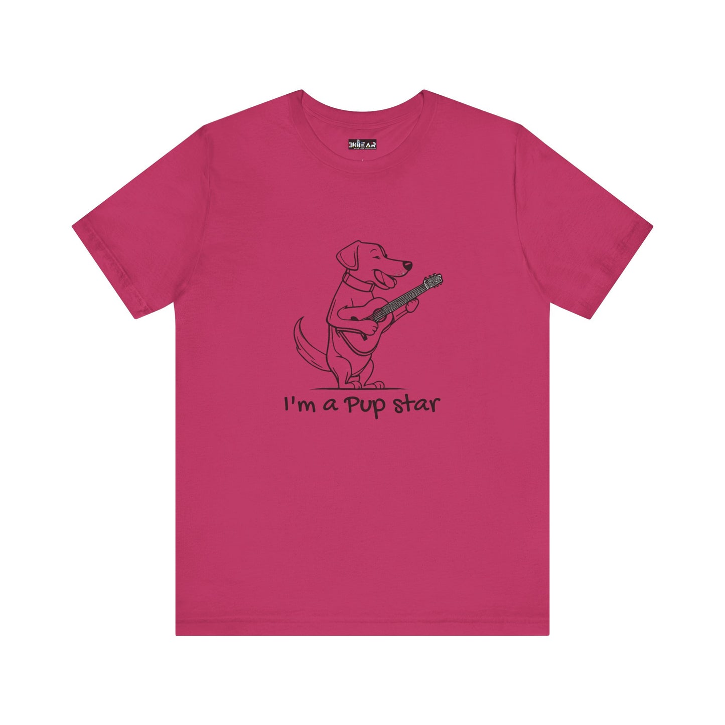 Dog With a Guitar. I'm a Pup Star. Unisex Jersey Short Sleeve Tee
