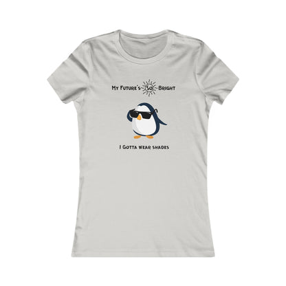 Printify animal sunglasses shirt featuring a penguin wearing shades with My Future's So Bright text
