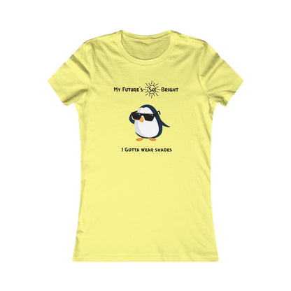 Yellow Printify T-Shirt with a cartoon penguin wearing sunglasses and text animal sunglasses shirt