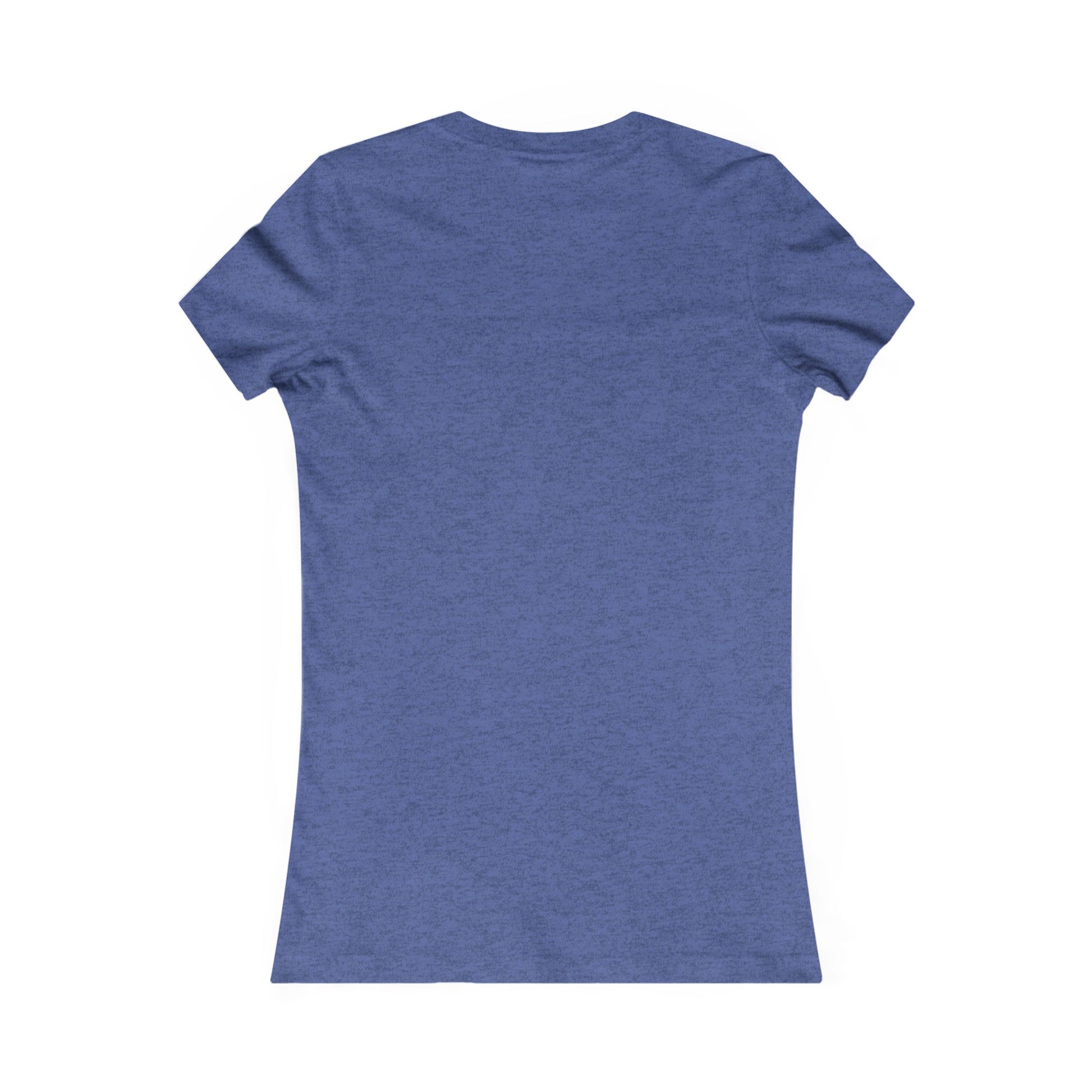 Back view of a blue beer in disguise t-shirt women style by Printify with a fitted cut