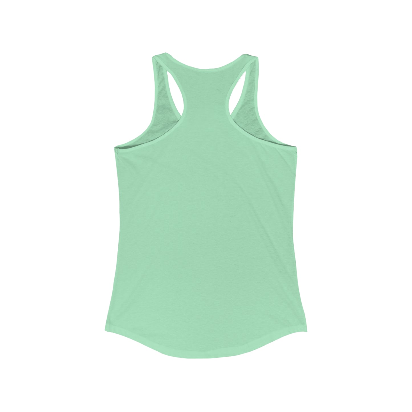 Mint green racerback tank top from Printify perfect for but first coffee tee designs