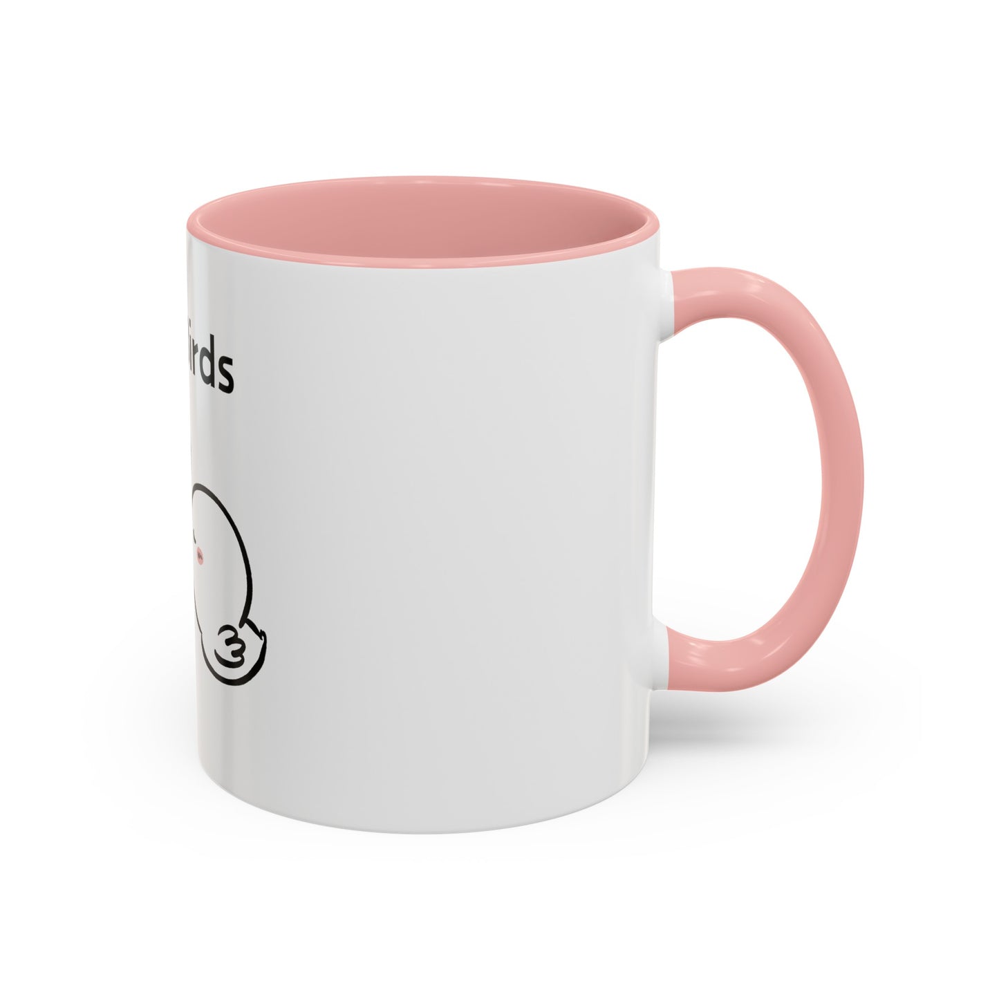 Printify cartoon mugs white ceramic coffee mug with pink handle and interior