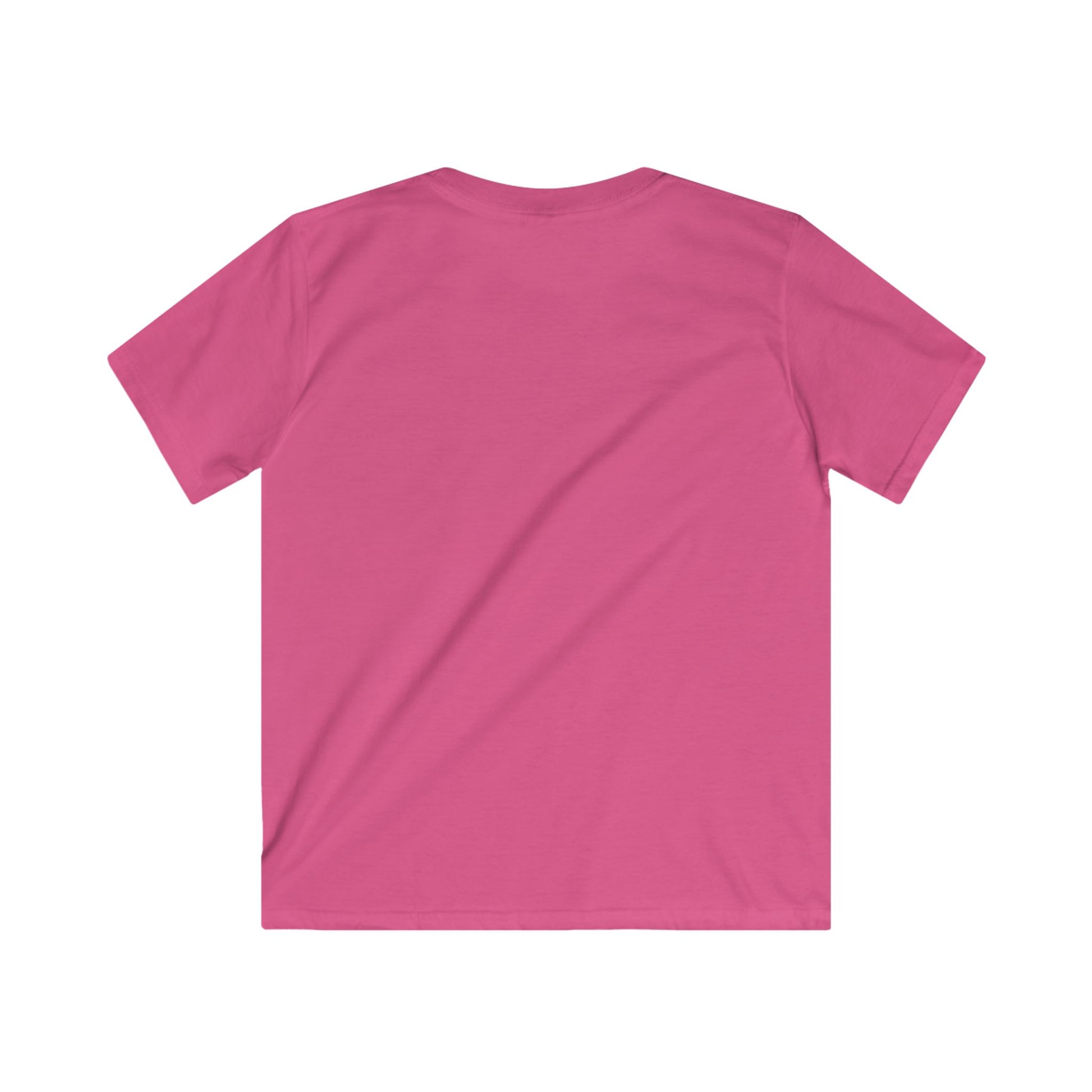 Back view of pink childrens tee shirt made by Printify for kids casual wear