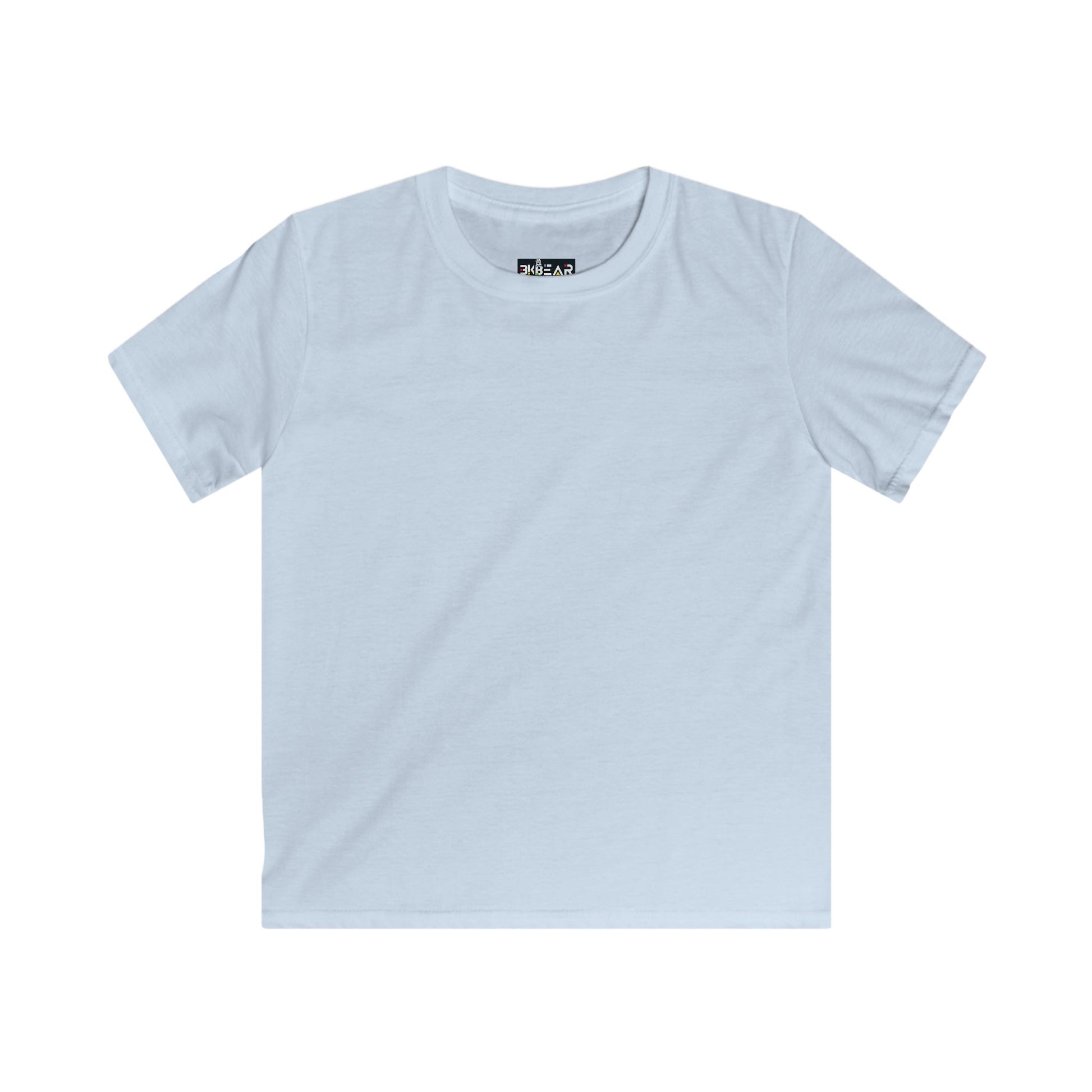 Light blue short sleeve childrens tee shirts by Printify made for kids with soft fabric