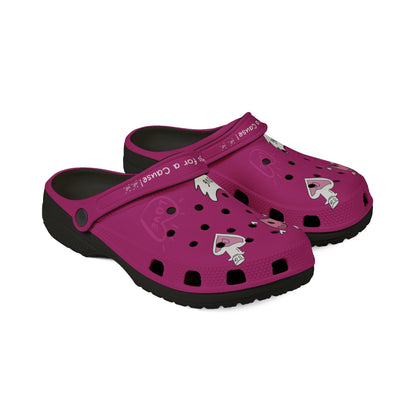 Printify purple clogs for women with decorative holes and adjustable back strap