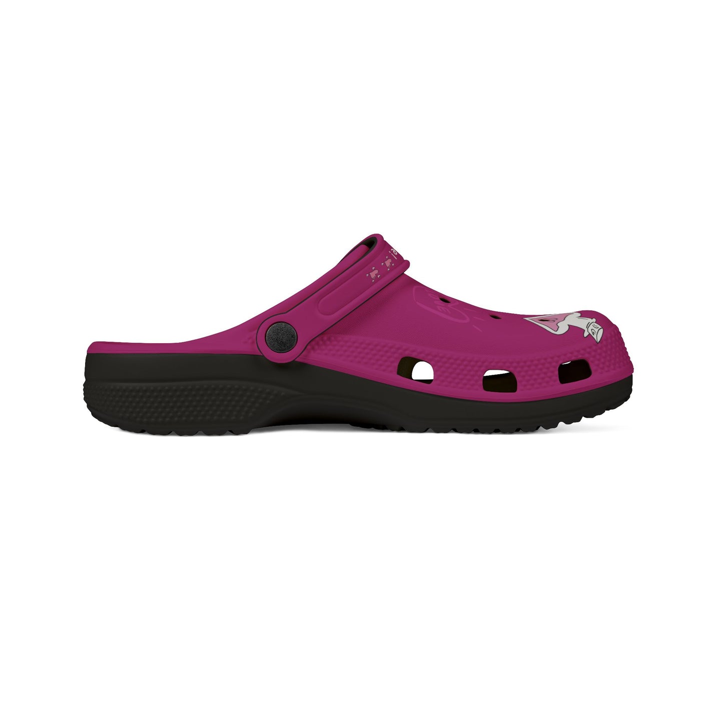 Printify purple clogs for women with black sole and adjustable heel strap