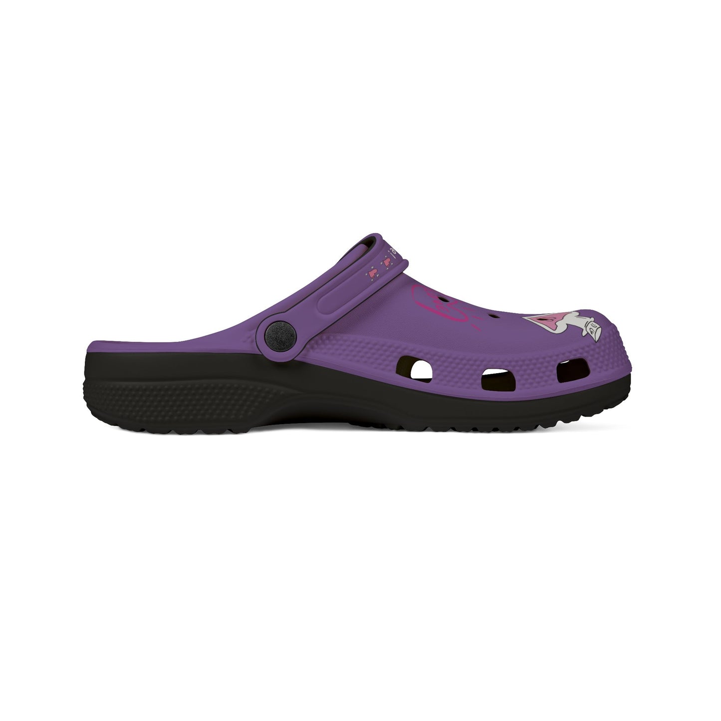Purple Printify clogs for Women with black sole and ventilated design for comfort