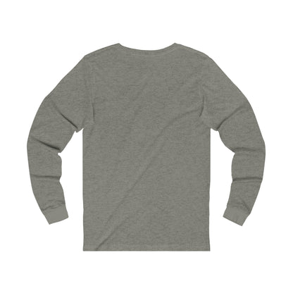 Printify gray long-sleeve shirt displayed flat from the back for coffee and tees collection