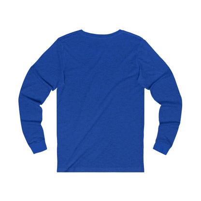 Blue long-sleeve shirt from Printify perfect for coffee and tees fans with comfortable fit