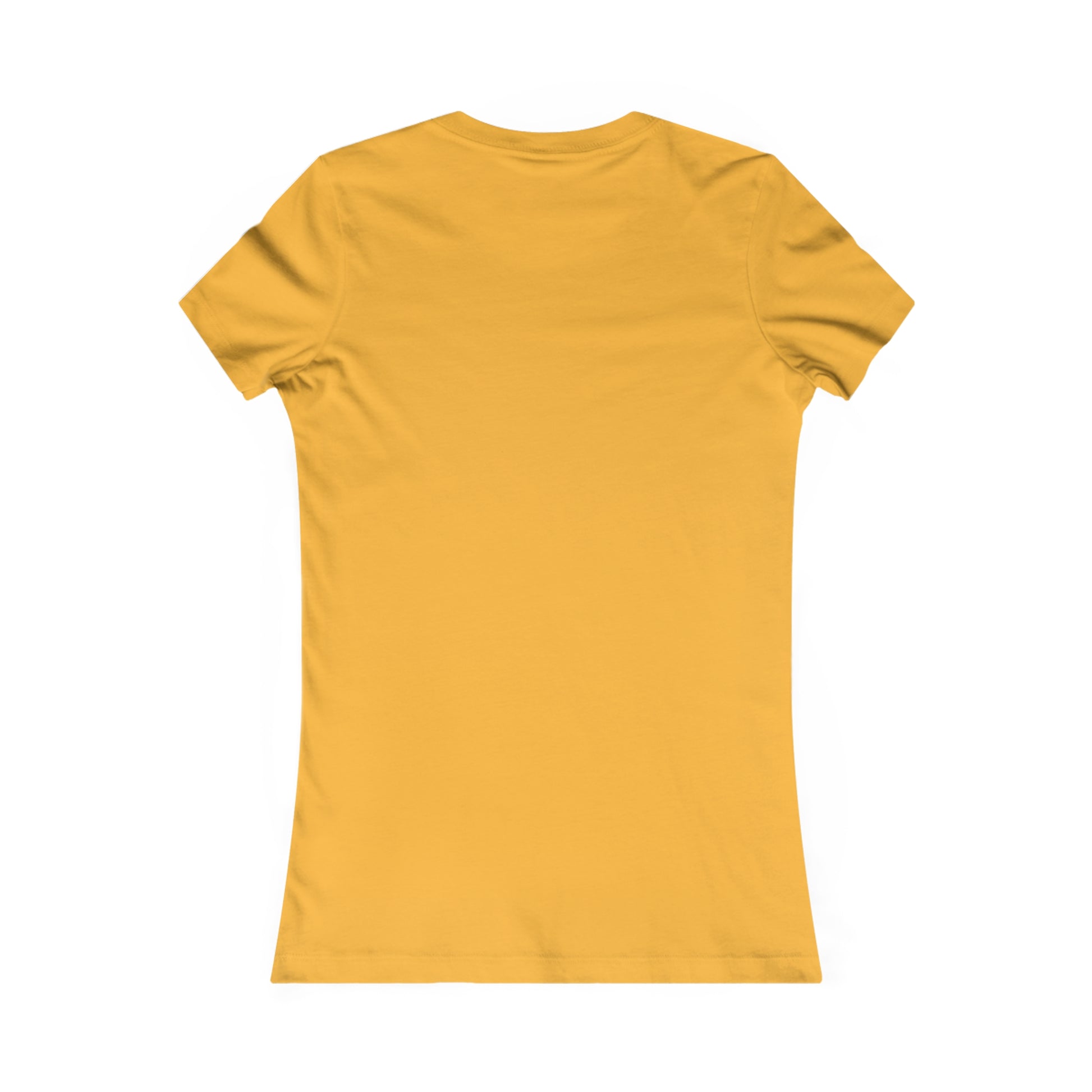 Yellow womens T-shirt from Printify shown from back for coffee and tees collection