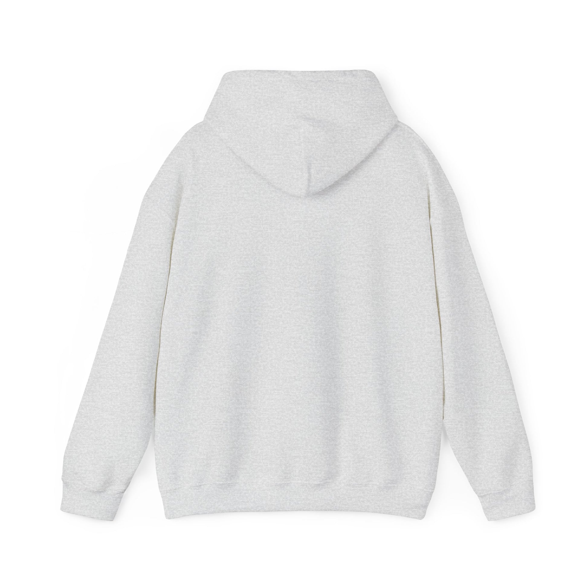 Back view of plain white hoodie from Printify suitable for customizing coffee dog hoodie designs