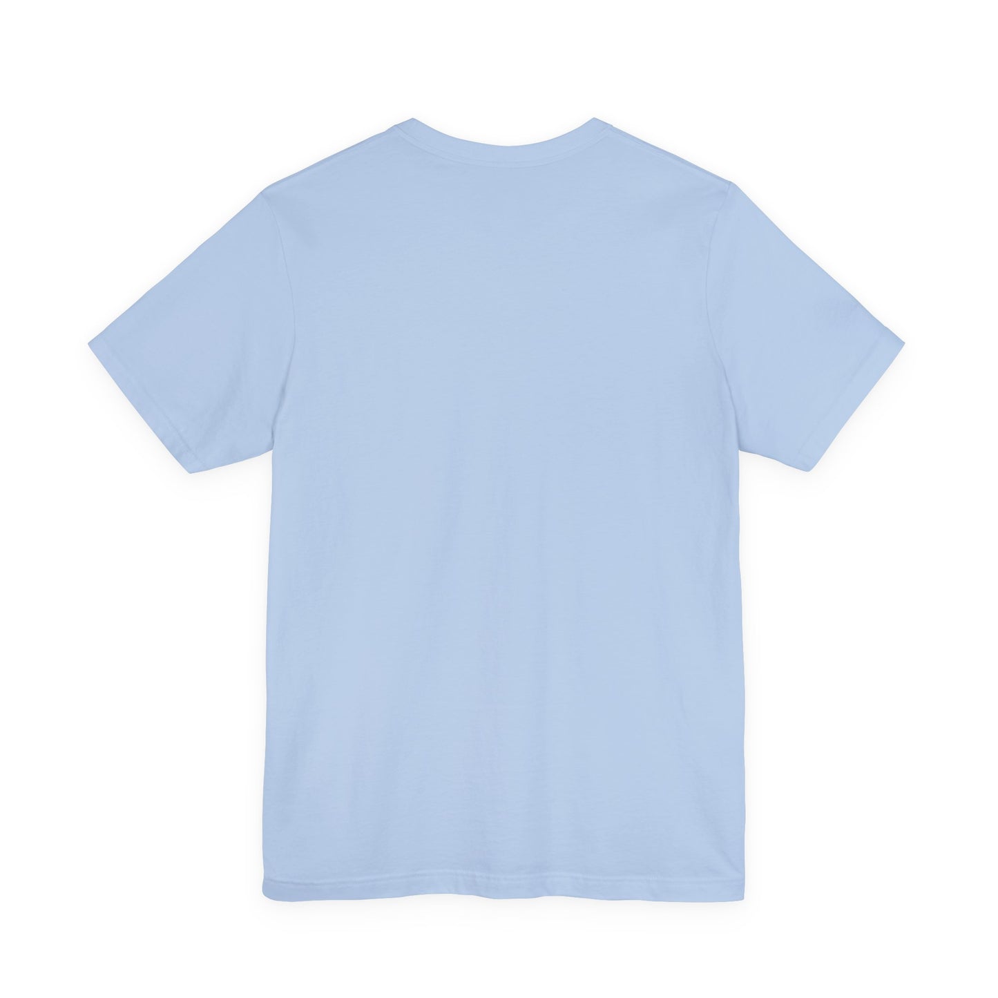 Light blue Printify t-shirt showing the back view perfect for a coffee lovers tee design