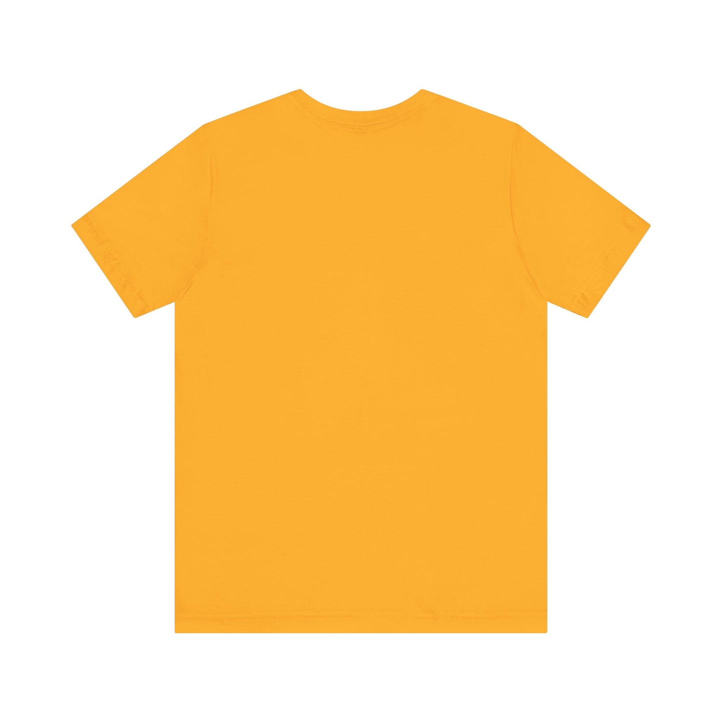 Printify plain yellow t-shirt shown from the back, perfect coffee lovers tee base