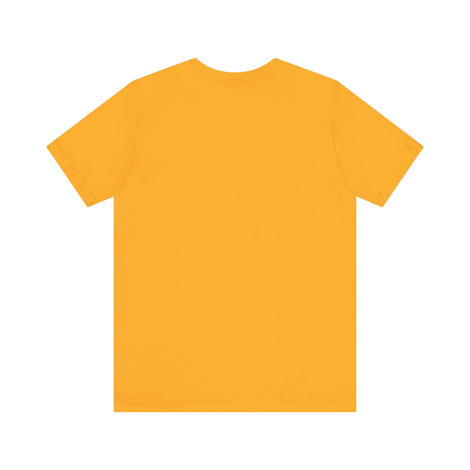 Printify plain yellow t-shirt shown from the back, perfect coffee lovers tee base