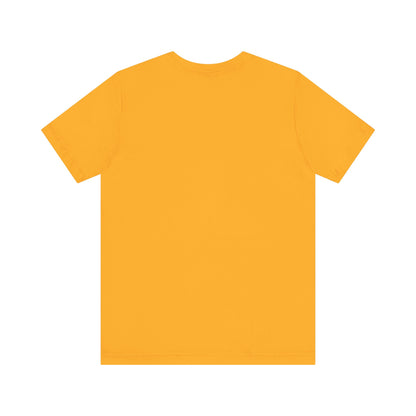 Printify plain yellow t-shirt shown from the back, perfect coffee lovers tee base