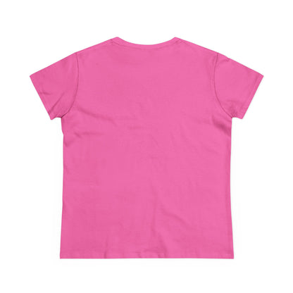 Plain pink T-shirt back view by Printify for cool cat graphic t-shirt for women design