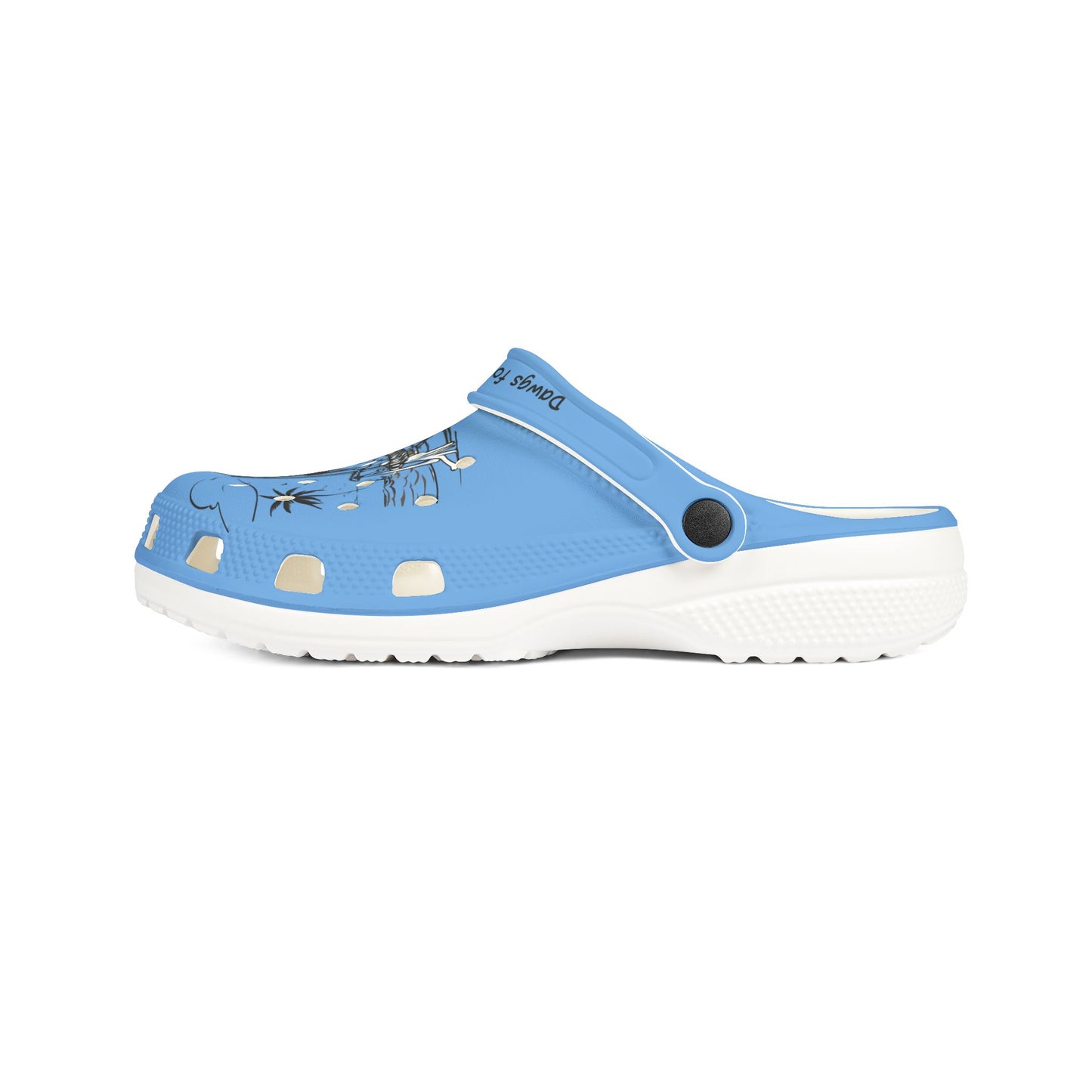 Printify blue cute clogs for women with adjustable strap and breathable design