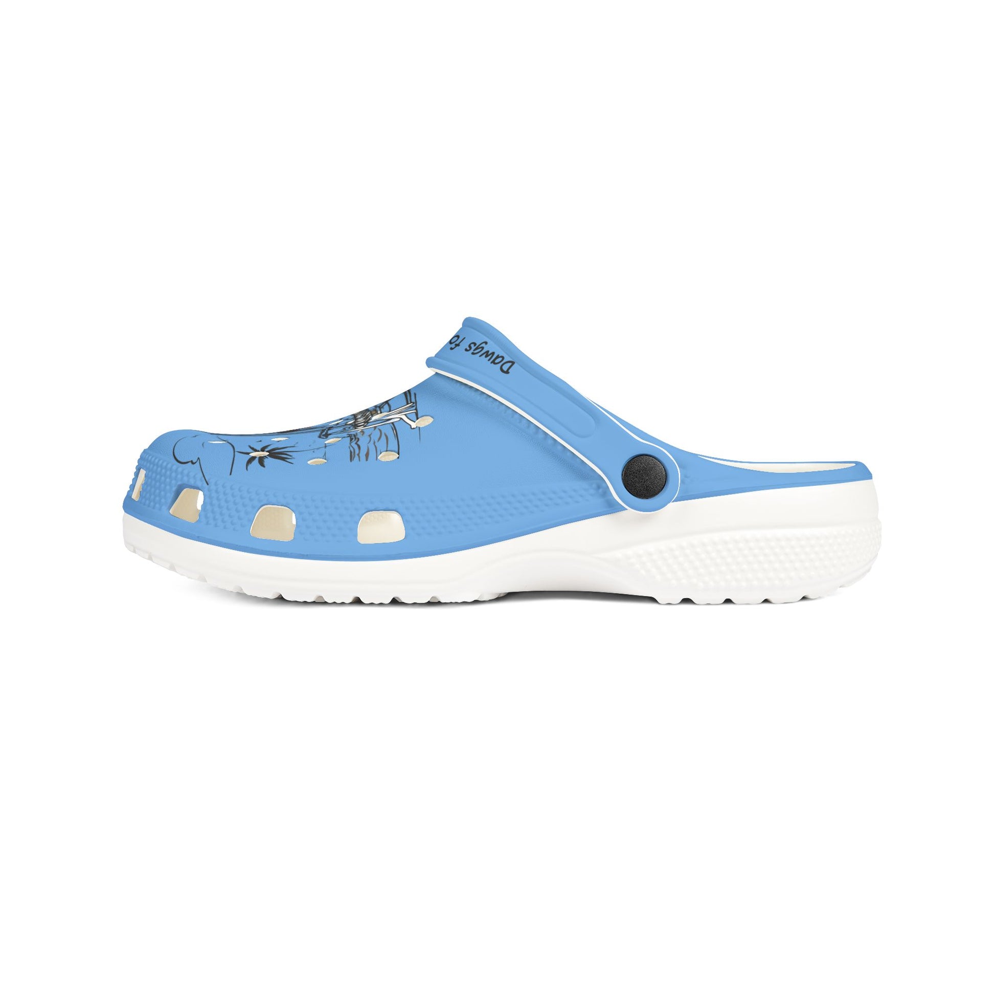 Printify blue cute clogs for women with adjustable strap and breathable design