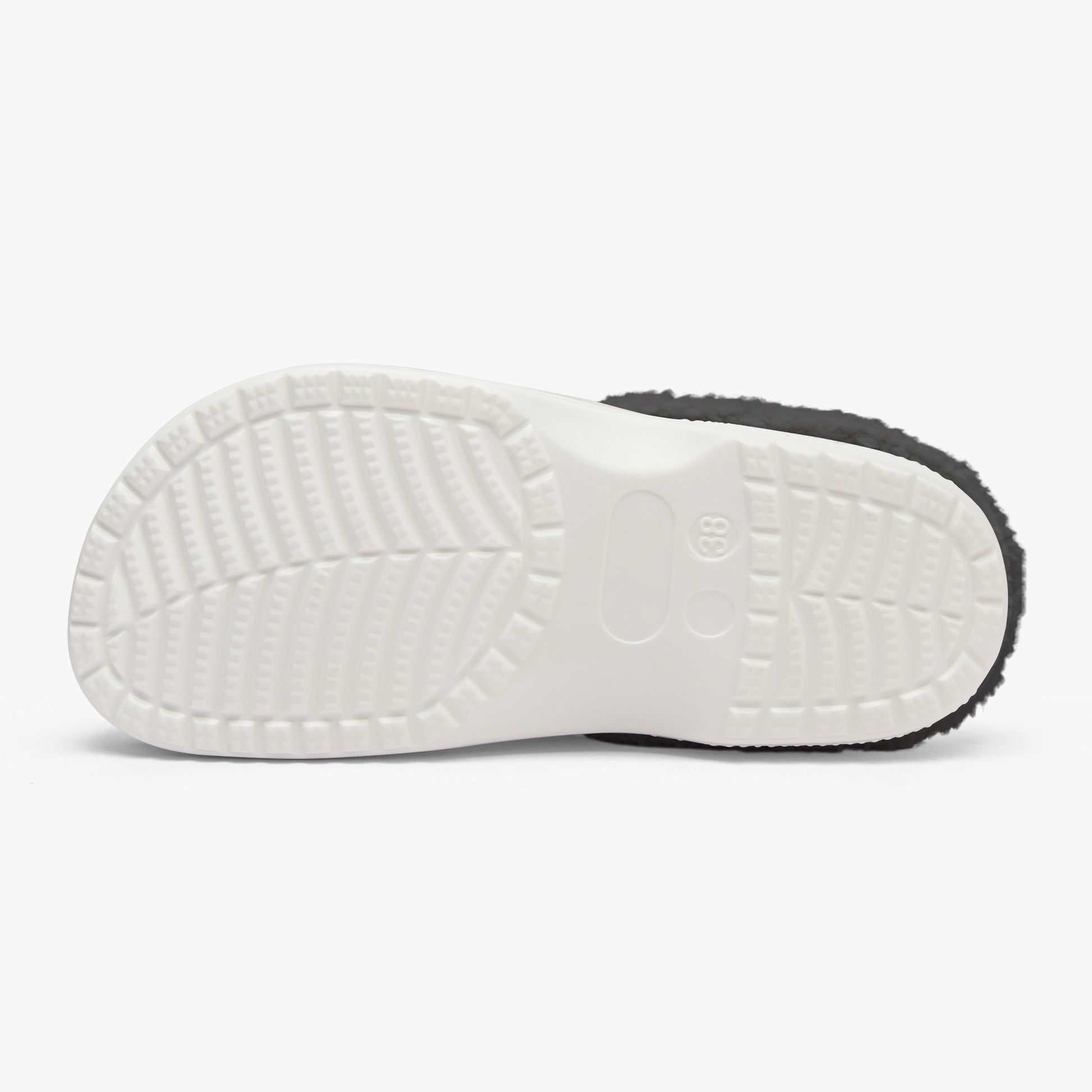 Sole view of cute clogs for women showing textured white outsole for traction and comfort