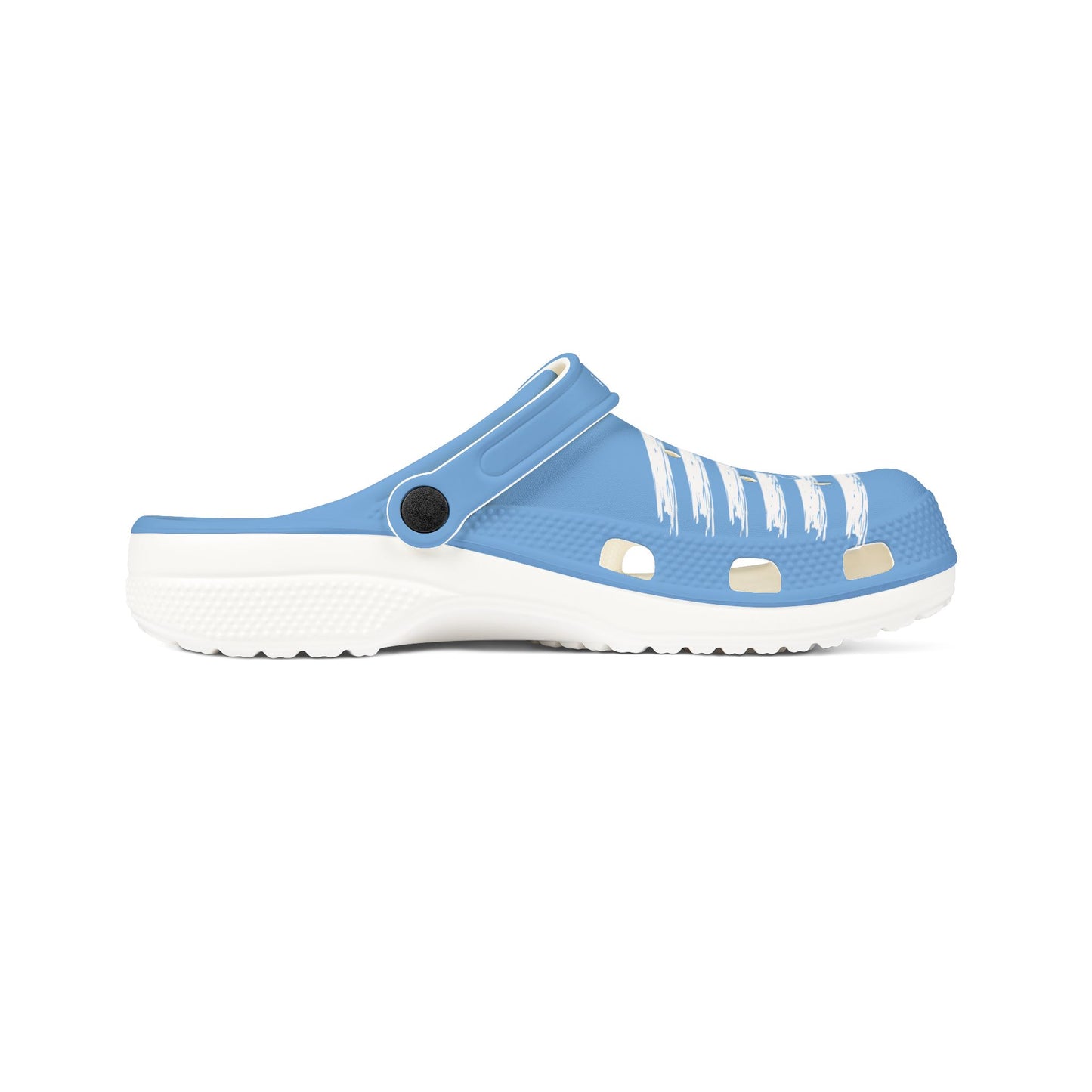 Printify blue and white cute clogs women with adjustable strap and ventilation holes