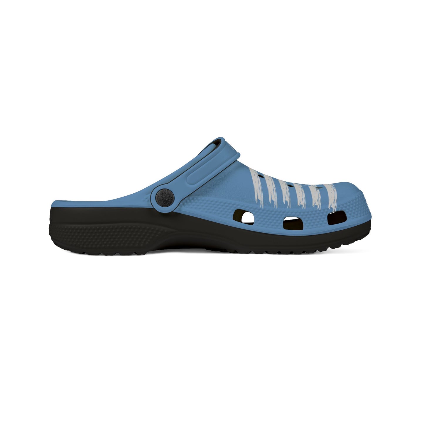 Printify blue and black cute clogs women with strap and ventilation holes for casual wear