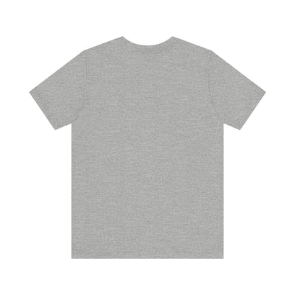 Plain gray T-shirt from Printify shown from the back with a classic crew neck design cute coffee lover shirt
