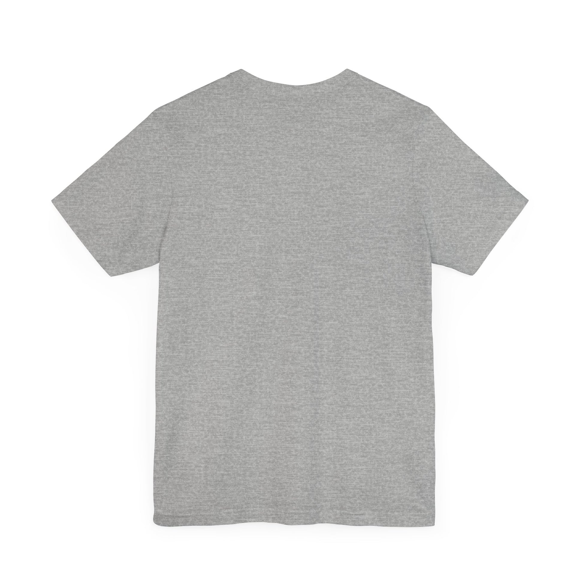 Back view of gray Printify T-shirt for cute coffee lover shirt design printing