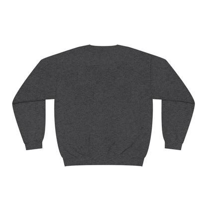 Printify dark gray sweatshirt shown from the back, a cozy style among cute sweatshirts with sayings