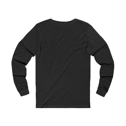 Black long-sleeve fetch later tee from Printify with a comfortable fit and simple design
