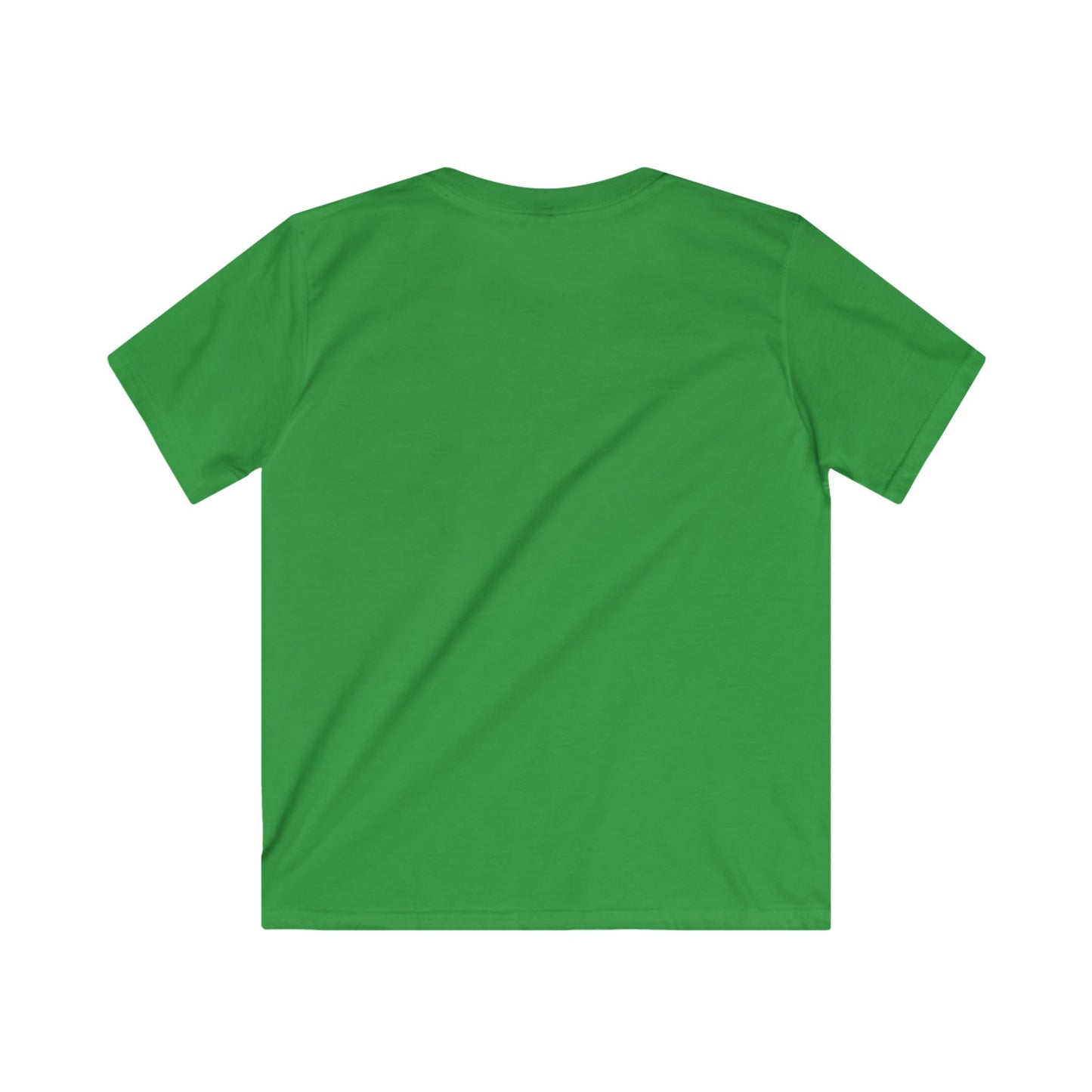 Green kids shirt from Printify shown from back for aquatic center kids shirt