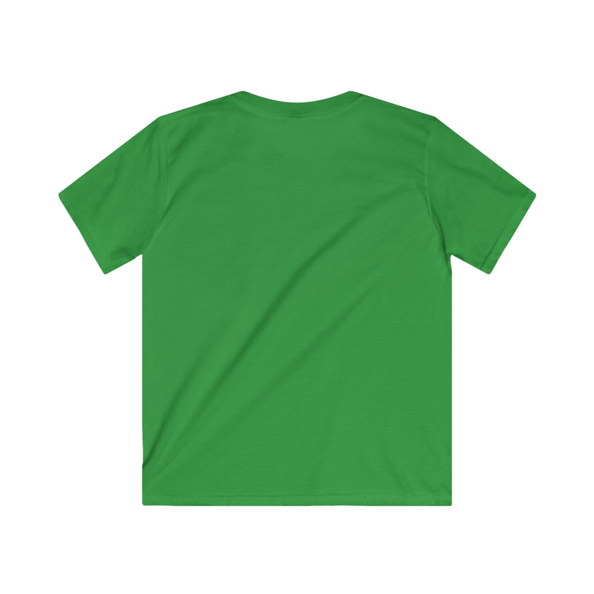 Green kids shirt from Printify shown from back for aquatic center kids shirt